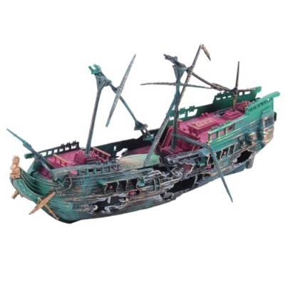 Geieold Großes Aquarium, Schiff, Dekoration, Boot, aus Kunststoff, Set aus Kunstharz, Schiff, Aquarium-Dekoration von Geieold